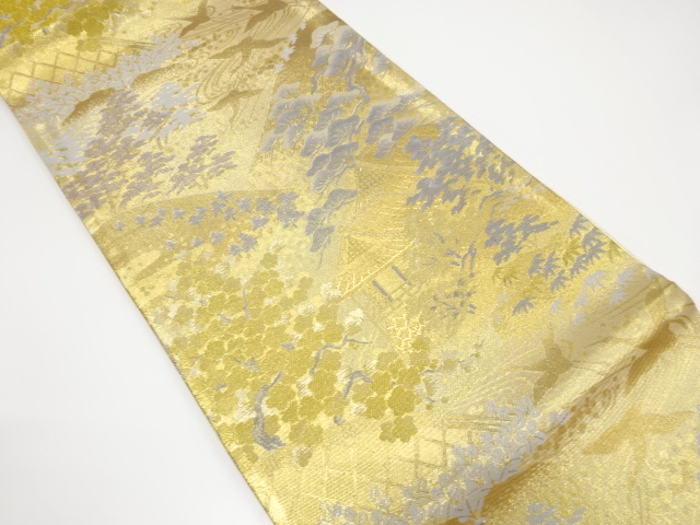 JAPANESE FUKURO OBI / WOVEN SCENERY OF HOUSE